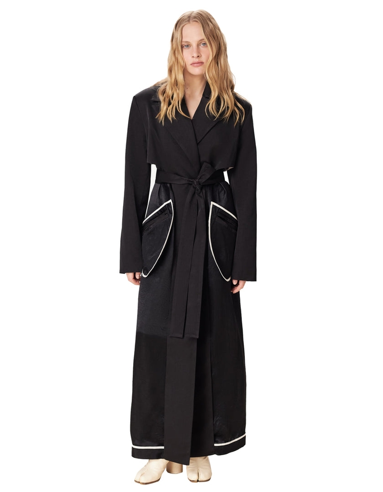 Inside Out Trench Black